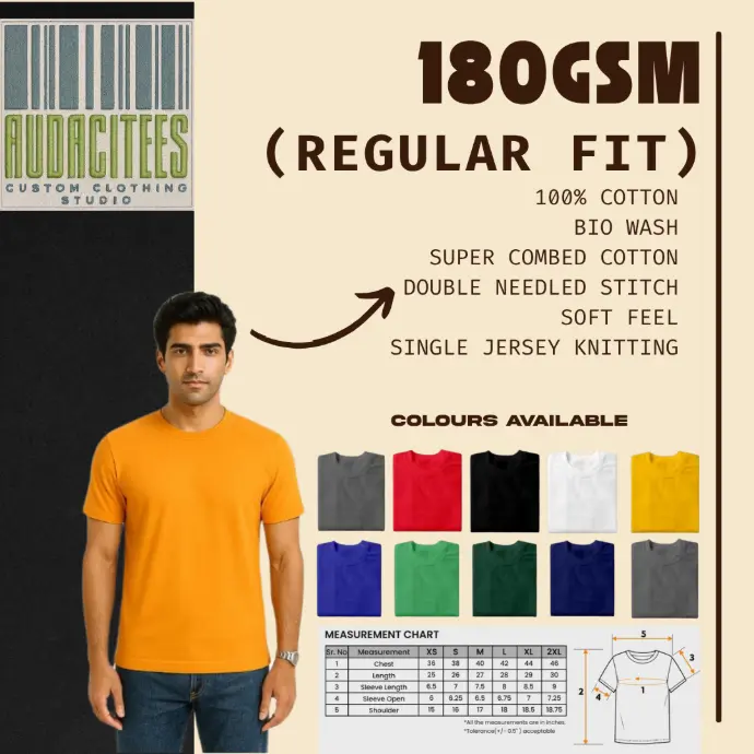 180 GSM {Regular Fit} 